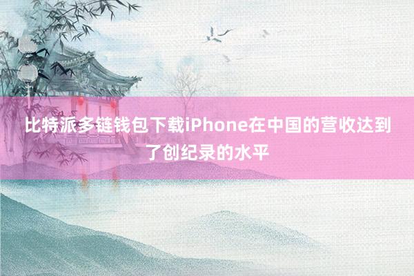 比特派多链钱包下载iPhone在中国的营收达到了创纪录的水平