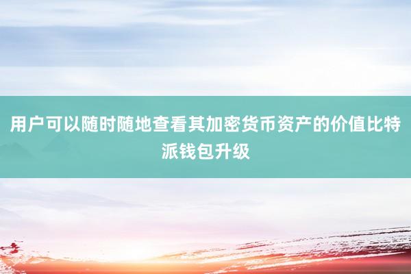 用户可以随时随地查看其加密货币资产的价值比特派钱包升级